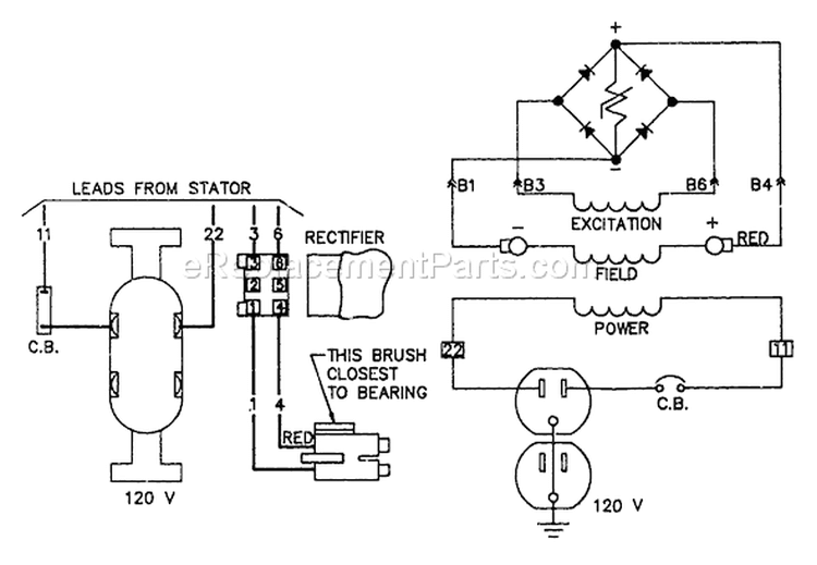 Page D Diagram and Parts List for 8839-1  Briggs and Stratton Generator